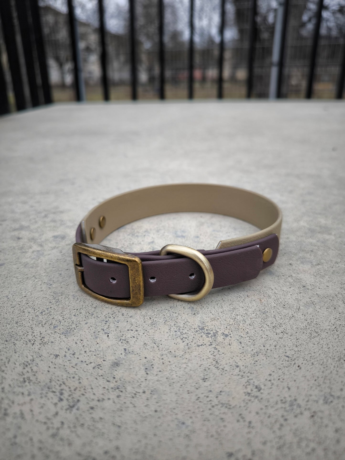 Biothane 25 mm wide Dark brown+ Beige