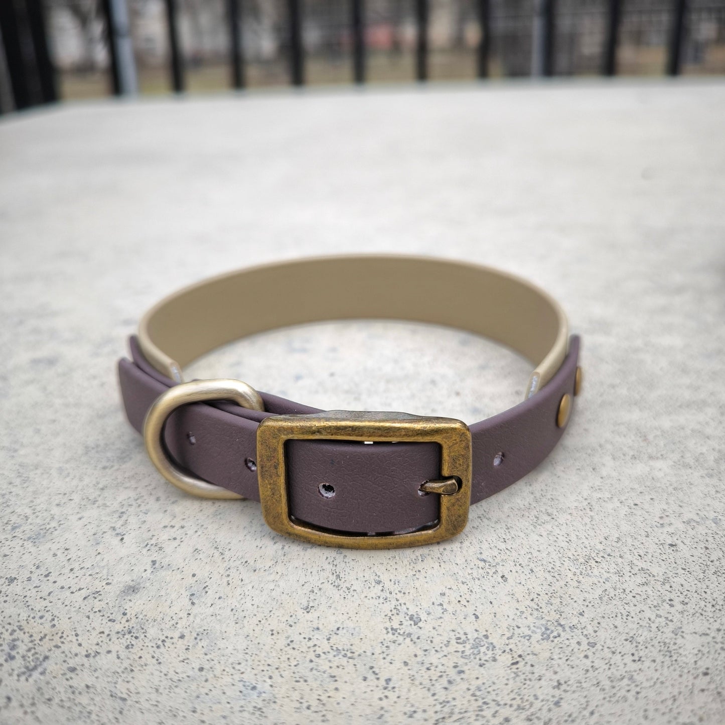 Biothane 25 mm wide Dark brown+ Beige
