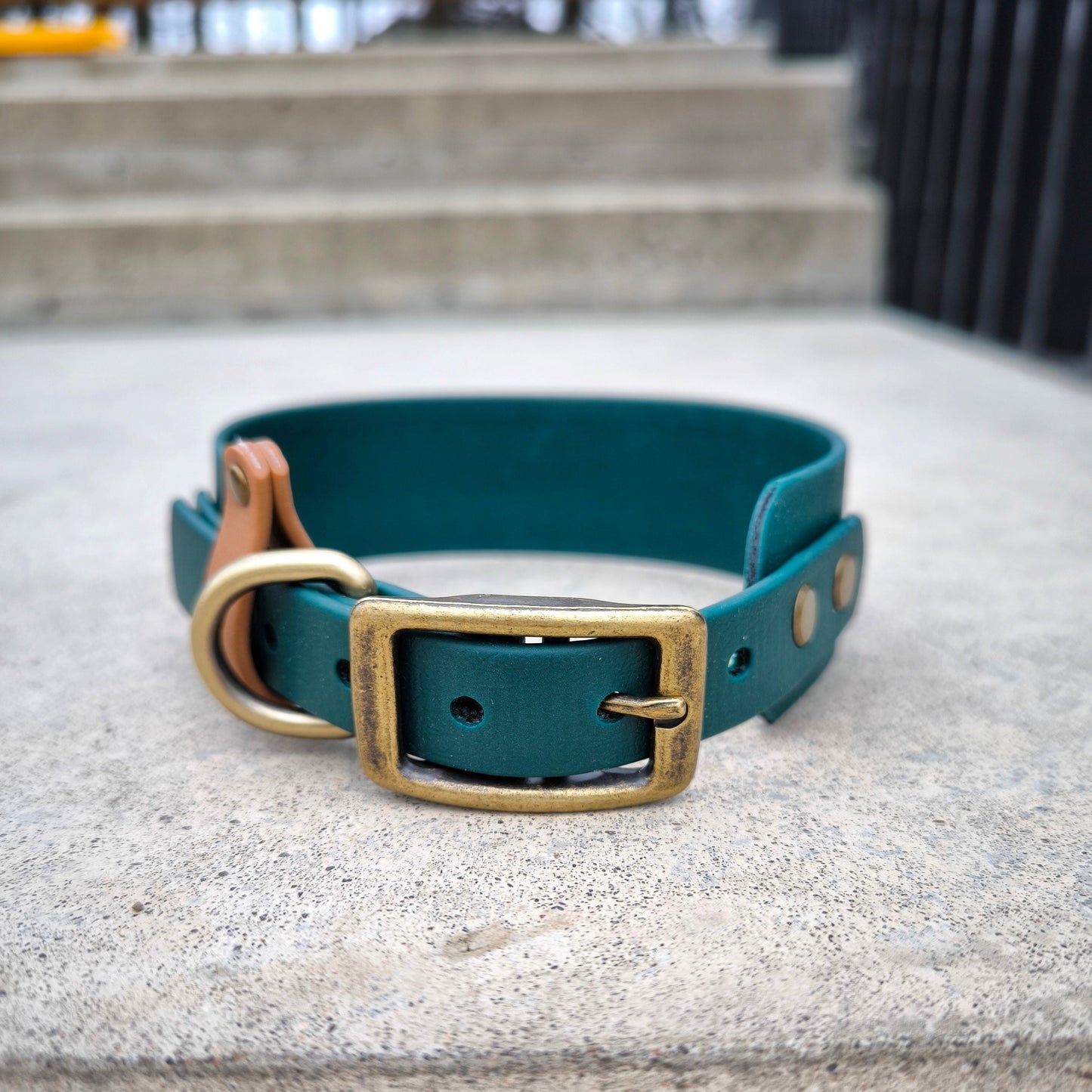 Biothane collar 38mm wide Emerald Green