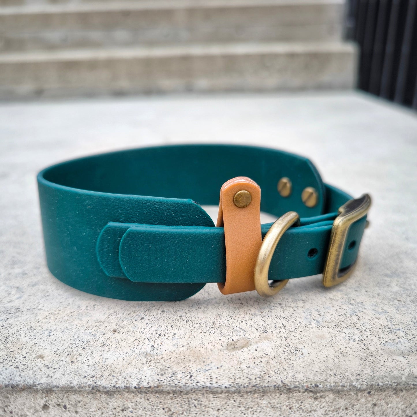 Biothane collar 38mm wide Emerald Green