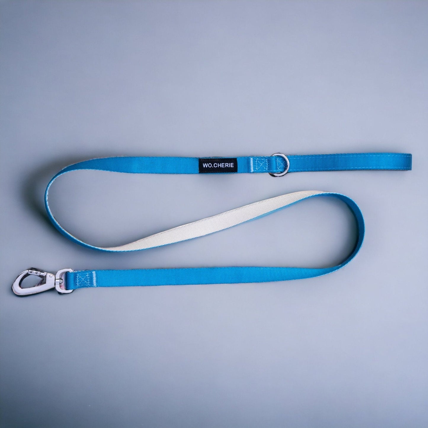 Blue-grey dog leash with padded handle, 140cm dog lead