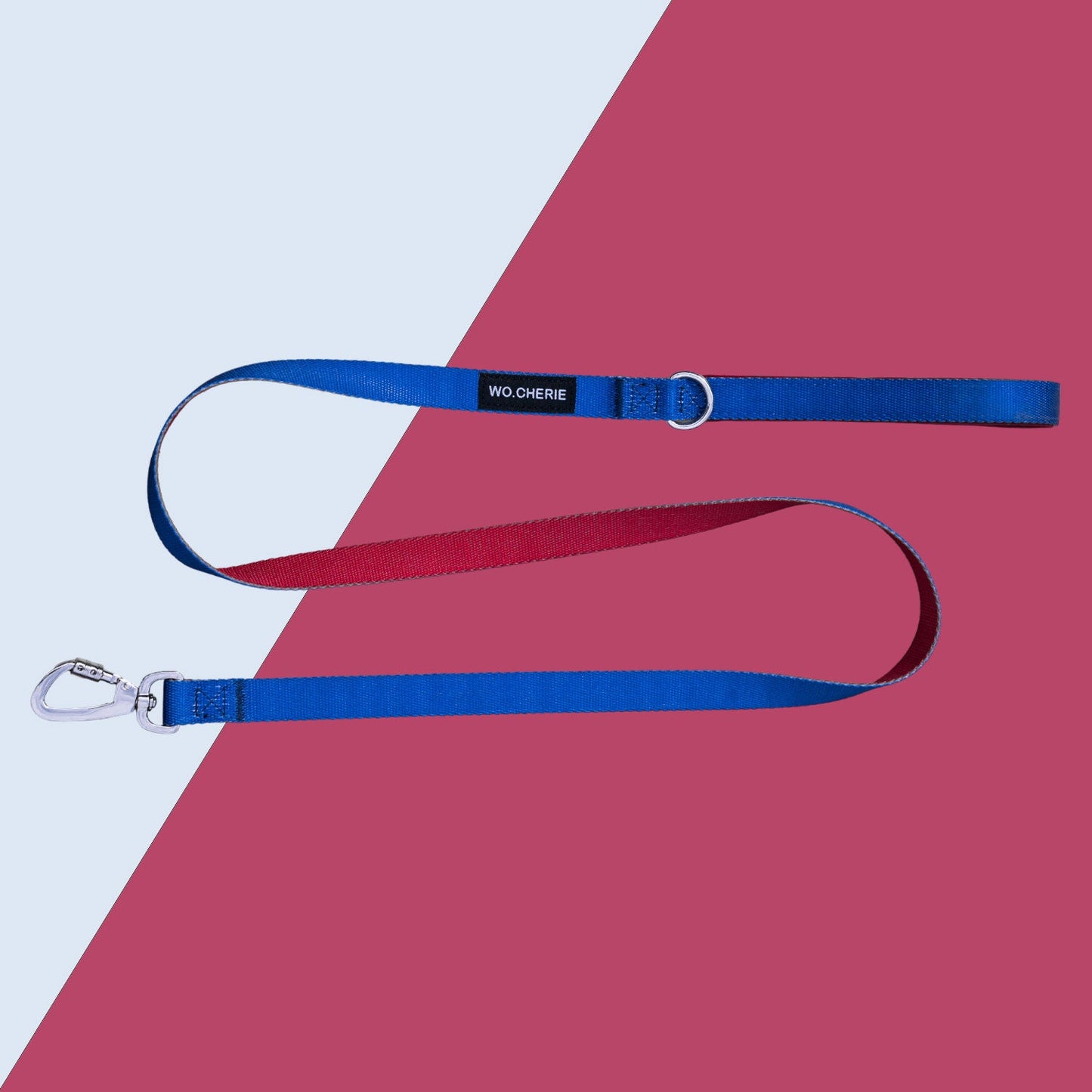 Blue red anchors dog leash with padded handle, 140cm dog lead